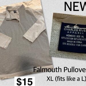 Charles River Gray and Cream Pullover